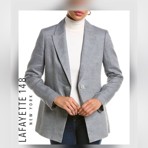 Lafayette 148 Gray Wool Blend Blazer